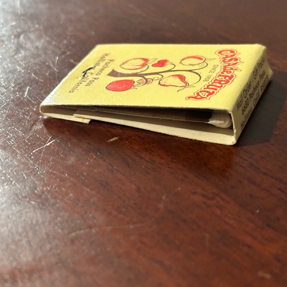 Vintage Matchbook Casa de Fruta Pacheco Pass Hollister California Fruit Visit - Picture 8 of 10
